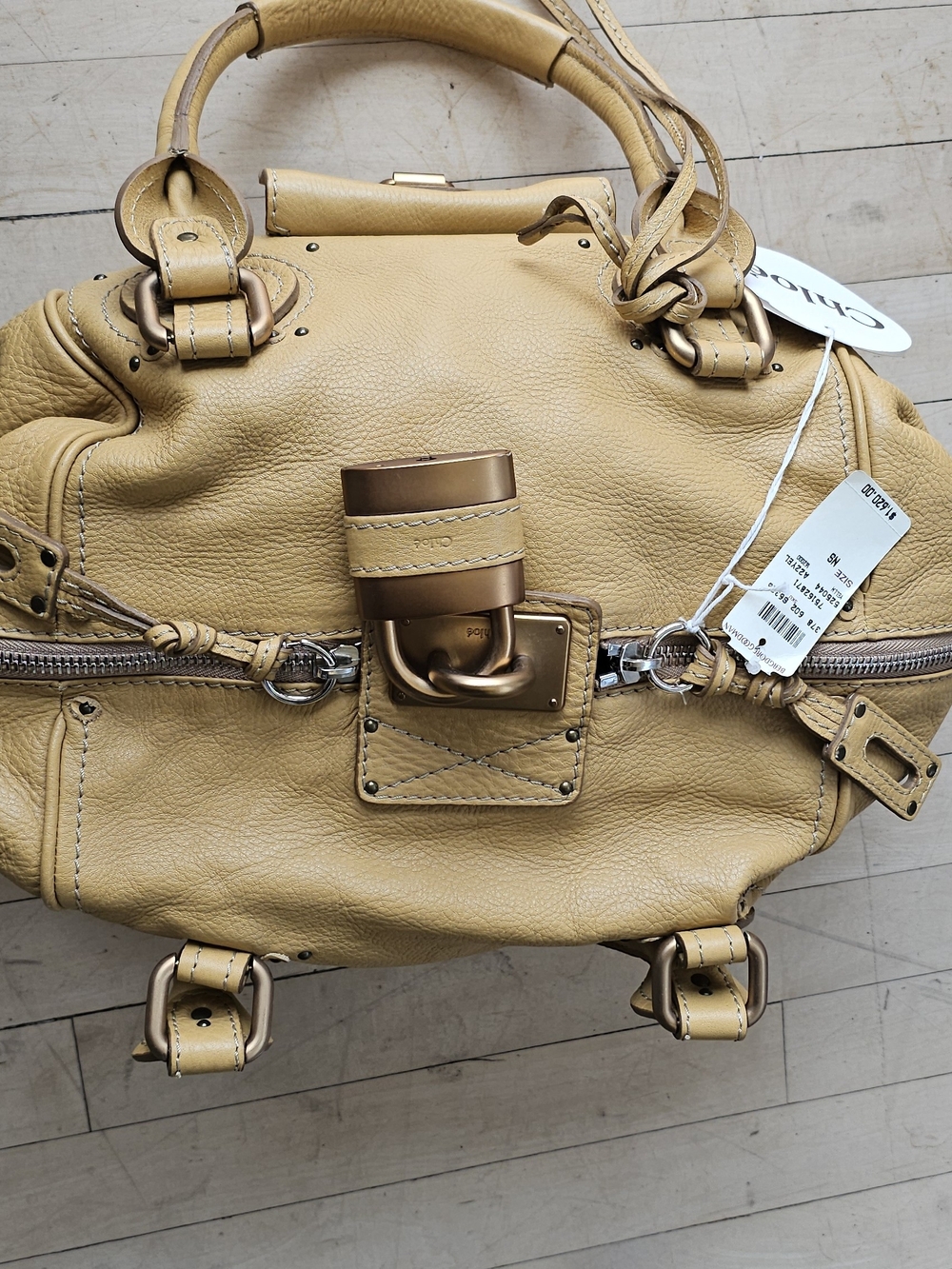 Chloe Vintage Y2K 2006 Paddington Bag Mustard Butter Leather Purse Deadstock NWT - Picture 9 of 16